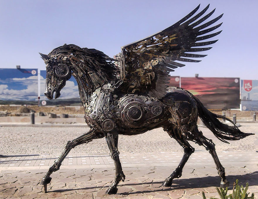 Steampunk Animal Sculptures Made Of Scrap Metal By Hasan Novrozi